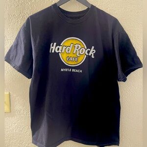 Hard Rock Cafe Navy Blue‎ Tee with Yellow Logo